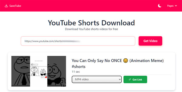 SaveTube YouTube Shorts Downloader