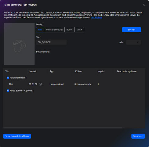 Blu-ray Vorschau in DVDFab anzeigen