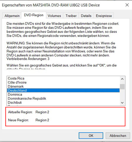 DVD-Regionalcode ändern