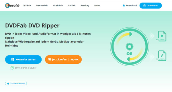 DVDFab DVD Ripper Produktseite