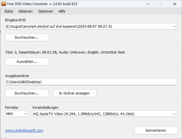 Free DVD Video Converter starten