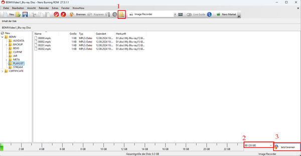 Nero Burning Rom BDMV brennen
