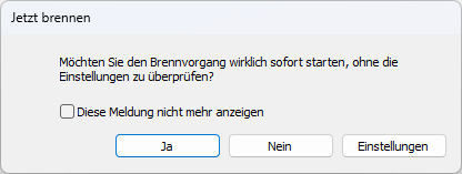 Nero Burning Rom Einstellung überprüfen