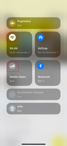 Netzverbindung auf iPhone deaktivieren