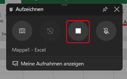 Windows 11 Bildschirmaufnahme beenden