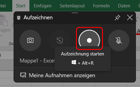 Windows 11 Bildschirmaufnahme starten