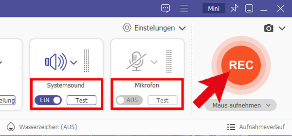 Aufnahme beginnen