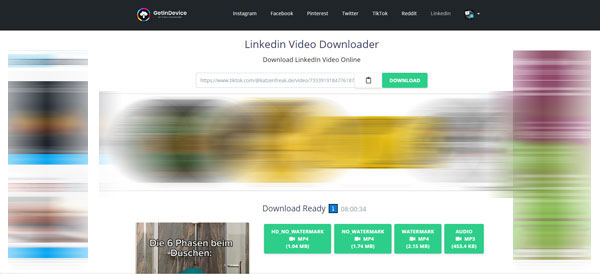 LinkedIn Video herunterladen mit GetinDevice